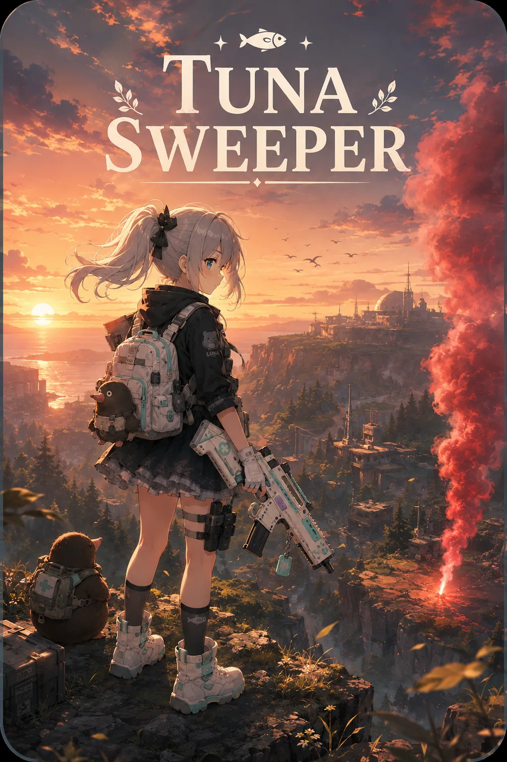 황량한 지상에서 루나와 두더지가 탐사하는 Tuna Sweeper 라이브러리 캡슐