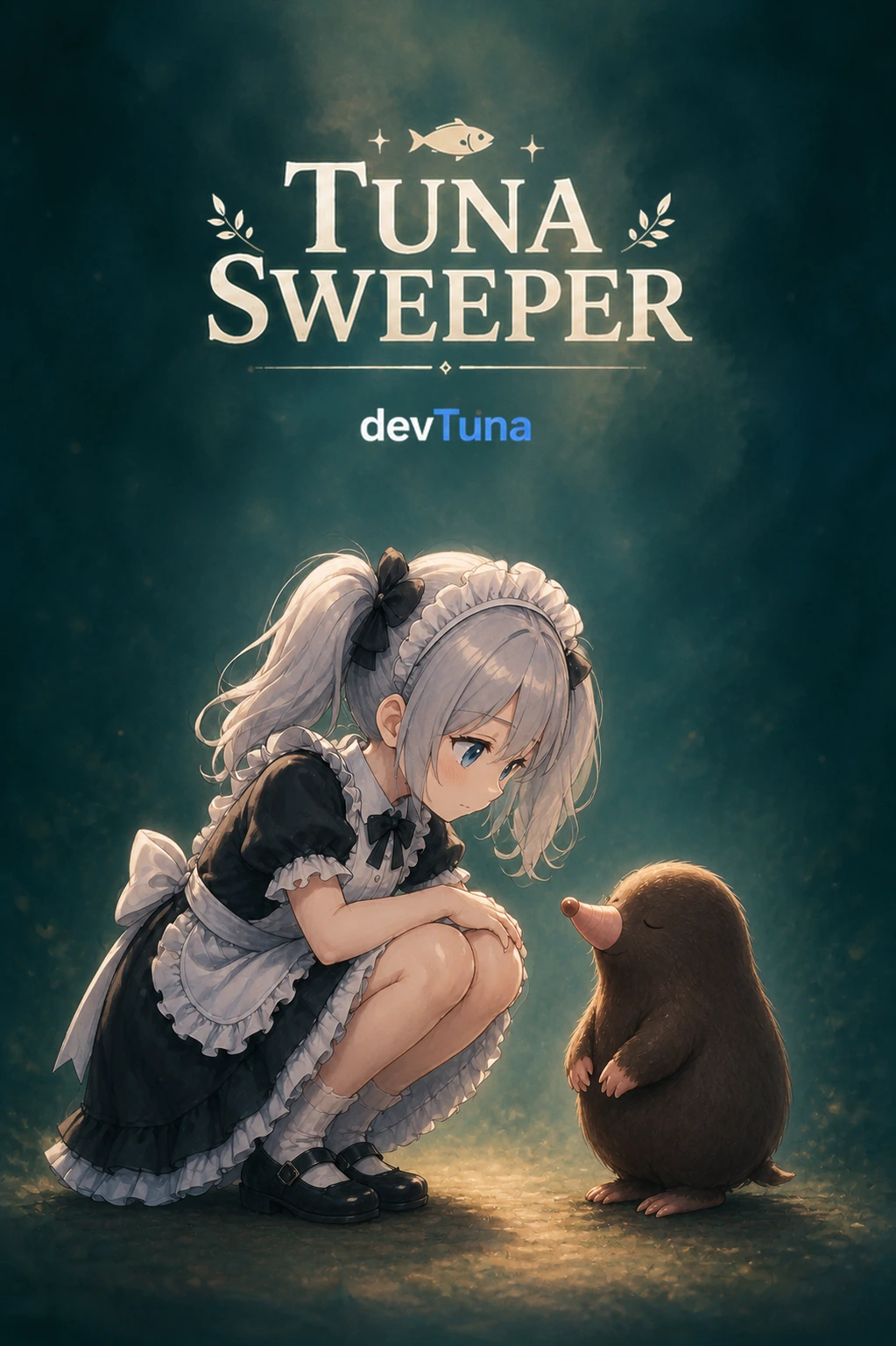 Tuna Sweeper 원본 로고가 합성된 루나와 두더지의 세로 캡슐 후보 7번